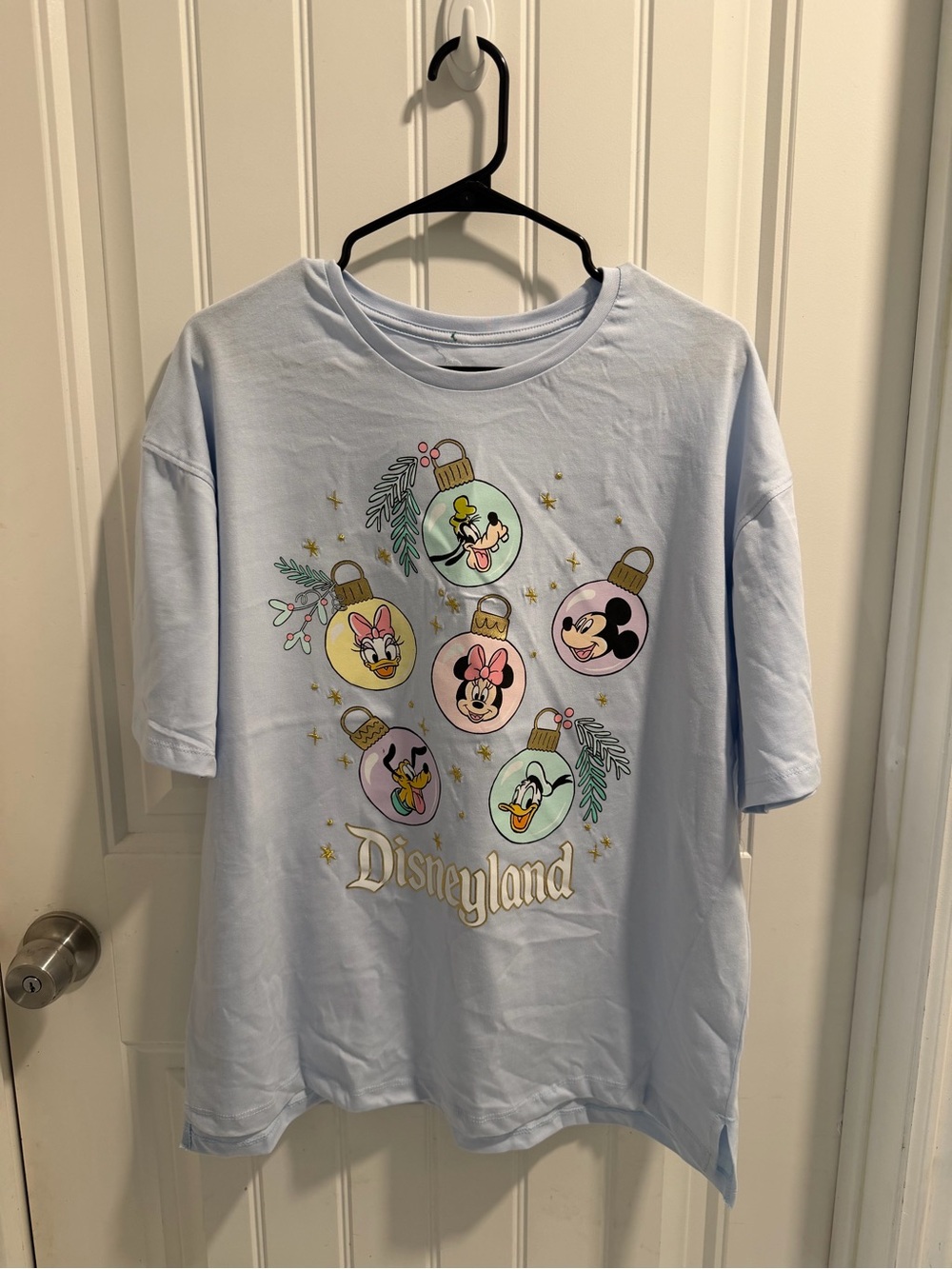 Disney Light Blue Holiday Character T-Shirt